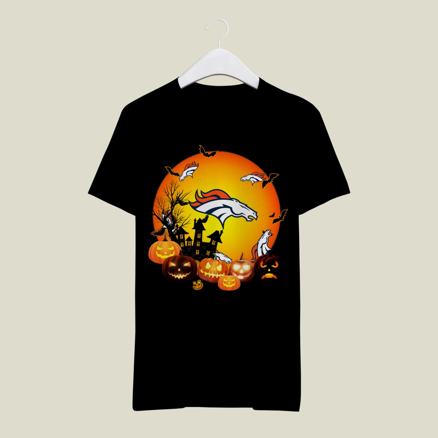 Denver Broncos Football Pumpkin Halloween T Shirt Denver Broncos Football Pumpkin Halloween T Shirt