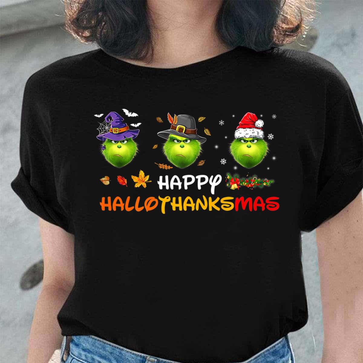 Grinch Merry Christmas Happy Hallothanksmas Sweatshirt Grinch Merry Christmas Happy Hallothanksmas Sweatshirt