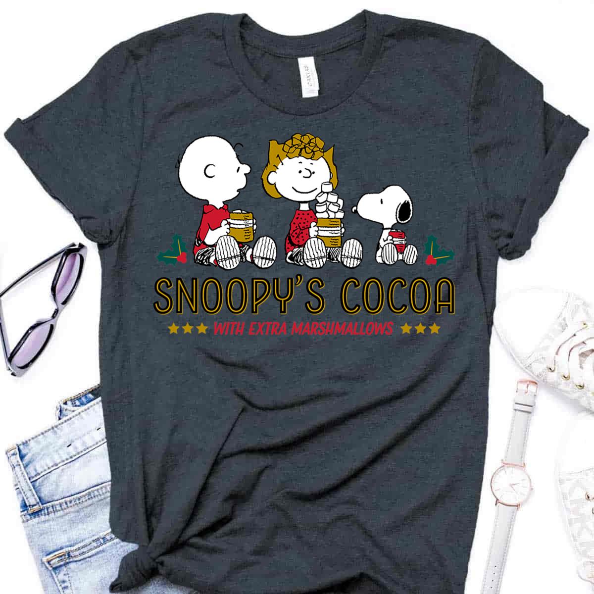 Snoopy's Cocoa T-Shirt, Peanuts Christmas Unisex Shirt Snoopy's Cocoa T-Shirt, Peanuts Christmas Unisex Shirt