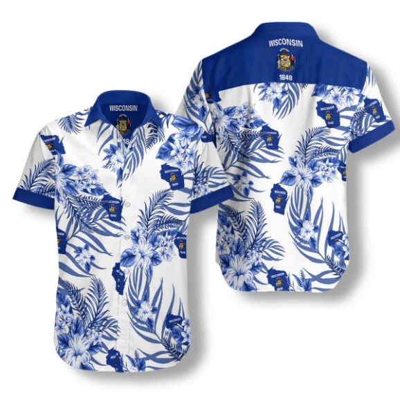 Wisconsin Proud Hawaii Aloha Shirt Wisconsin Proud Hawaii Aloha Shirt