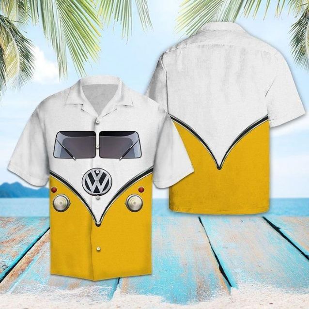 Yellow Hippie Bus Hawaii Aloha Shirt Yellow Hippie Bus Hawaii Aloha Shirt