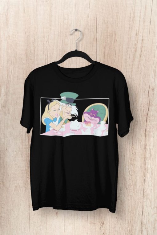 Alice In Wonderland Angry Spooky Cat Meme T-Shirt