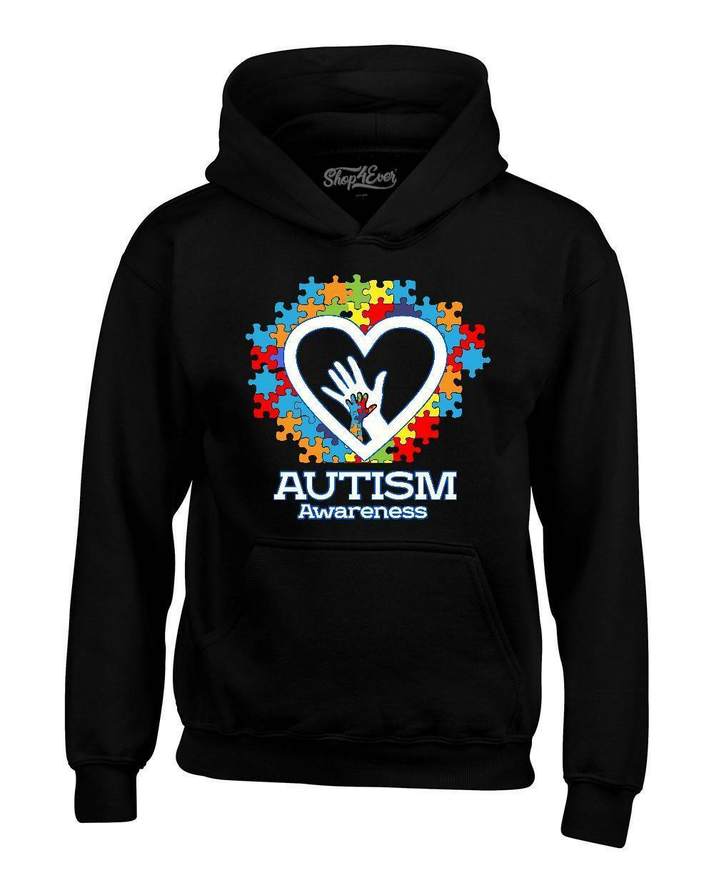 Autism Awareness Heart Hand Puzzle Unisex Hoodie Autism Awareness Heart Hand Puzzle Unisex Hoodie