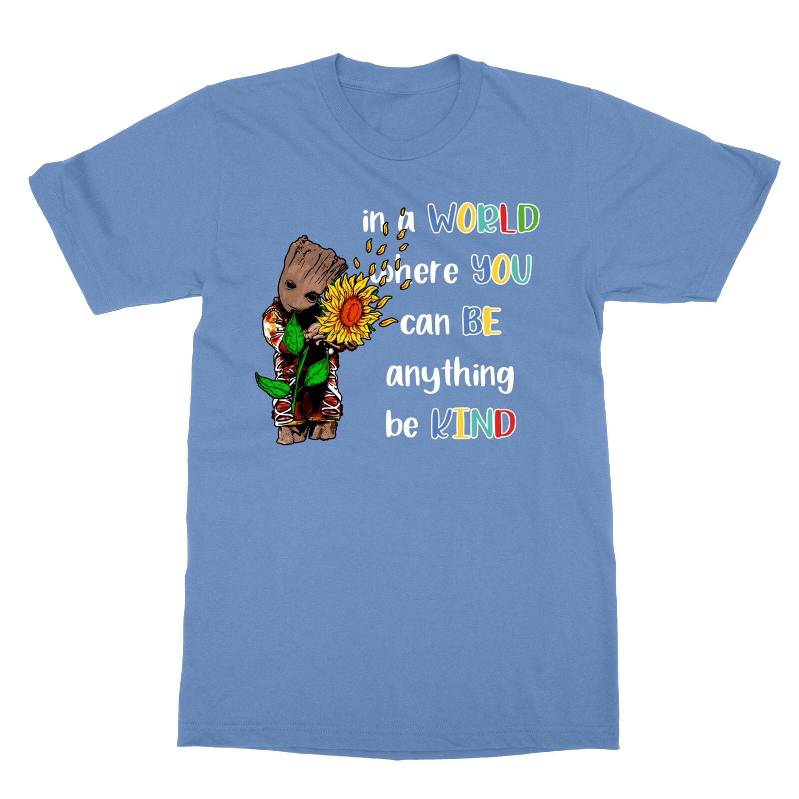 Autism Awareness Sunflower Groot Holding A Sunflower Be Kind Unisex T-Shirt Autism Awareness Sunflower Groot Holding A Sunflower Be Kind Unisex T-Shirt