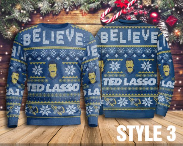 Believe Team Ted Lasso 3D Sweater Believe Team Ted Lasso 3D Sweater