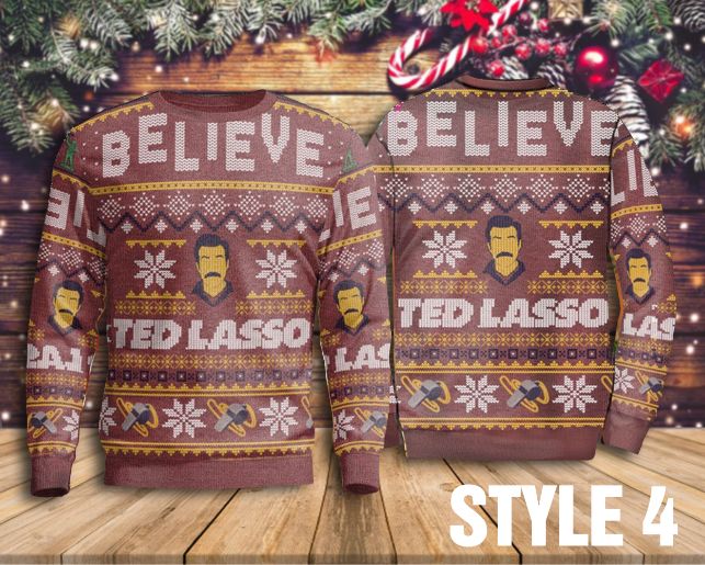 Believe Team Ted Lasso 3D Sweater Believe Team Ted Lasso 3D Sweater