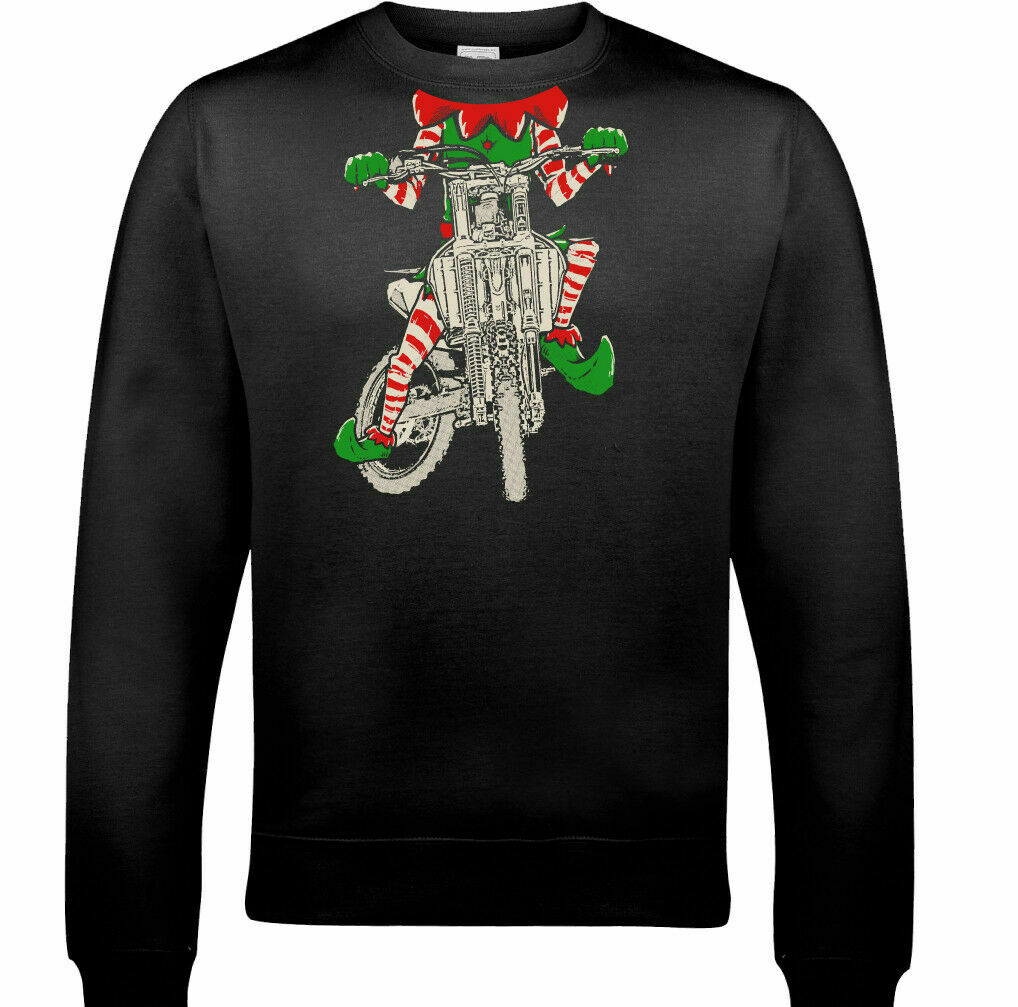 Biker Elf Mens Funny Xmas Unisex Sweatshirt Biker Elf Mens Funny Xmas Unisex Sweatshirt