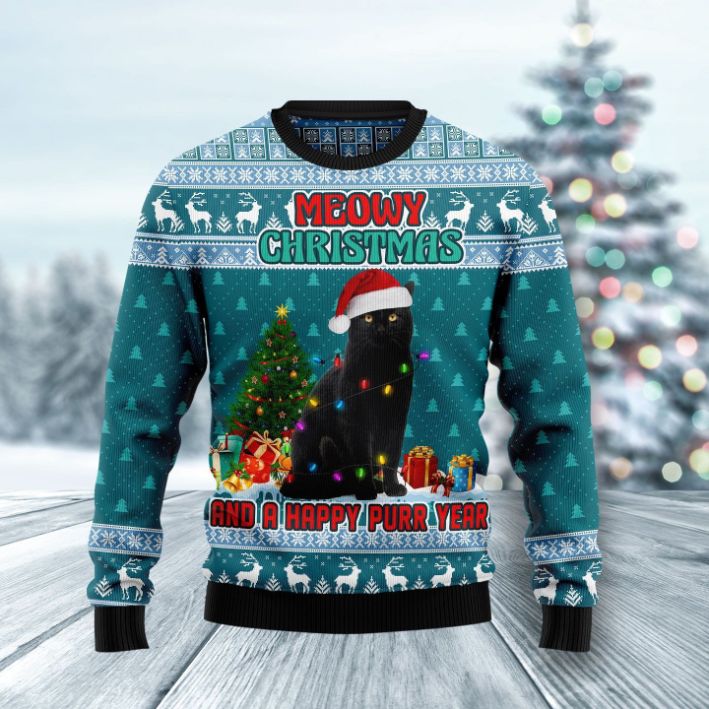 Meomy Christmas And A Happy Purr Year Sweater Meomy Christmas And A Happy Purr Year Sweater