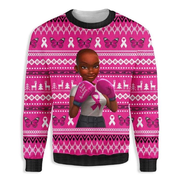 Black Girl Breast Cancer Awareness 3D Sweater Black Girl Breast Cancer Awareness 3D Sweater