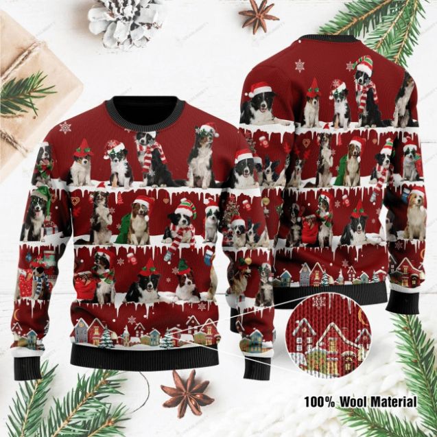 Border Collie All Over Printed Sweater Border Collie All Over Printed Sweater