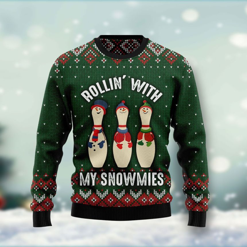 Bowling Rolling With My Snowmies All Over Printed Sweater Bowling Rolling With My Snowmies All Over Printed Sweater