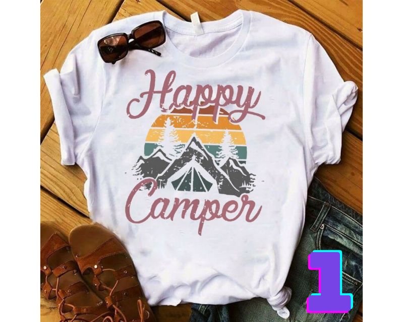 Camping Hobby Happy Camper Retro Unisex T-Shirt Camping Hobby Happy Camper Retro Unisex T-Shirt