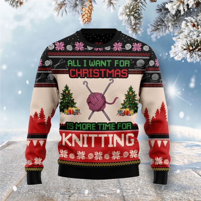 Christmas Time For Knitting 3D Sweater Christmas Time For Knitting 3D Sweater