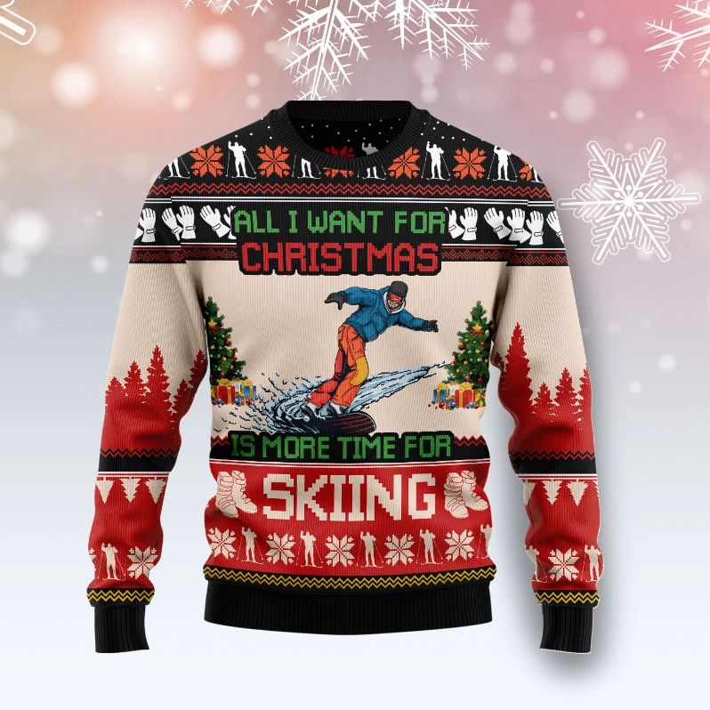 Christmas Time For Skiing 3D Sweater Christmas Time For Skiing 3D Sweater