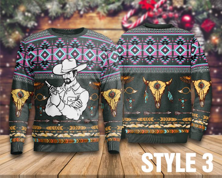 Cowboy Rider Western Sweater Christmas Sweashirt Cowboy Rider Western Sweater Christmas Sweashirt