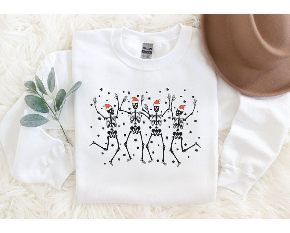 Dancing Christmas Skeletons Sweatshirt Dancing Christmas Skeletons Sweatshirt