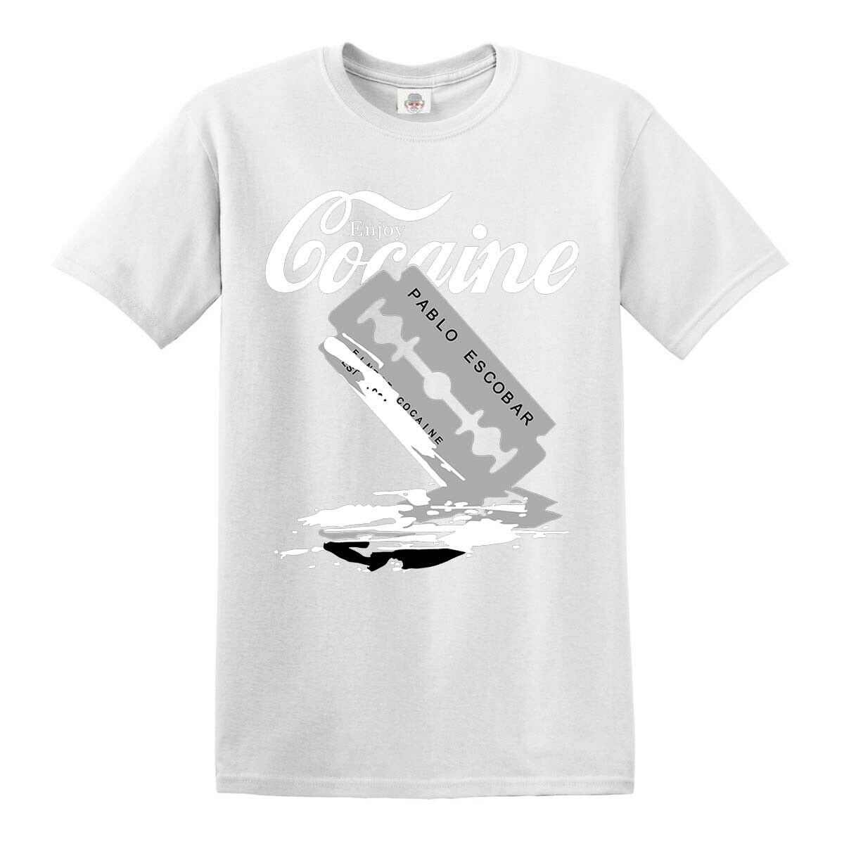 Enjoy Cocaine Drug Funny Coke Logo Inspired Unisex T-Shirt Enjoy Cocaine Drug Funny Coke Logo Inspired Unisex T-Shirt