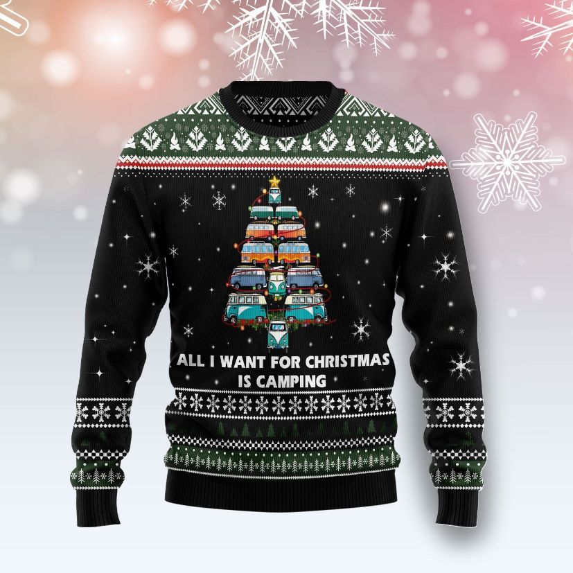 For Christmas Is Camping 3D Sweater For Christmas Is Camping 3D Sweater