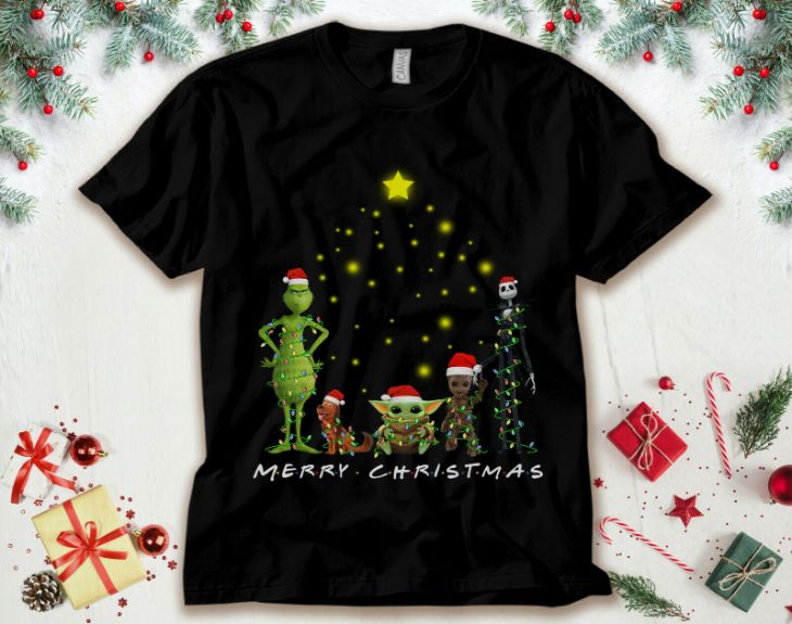 Grinch Max Jack Skellington Baby Yoda Unisex T-Shirt Grinch Max Jack Skellington Baby Yoda Unisex T-Shirt