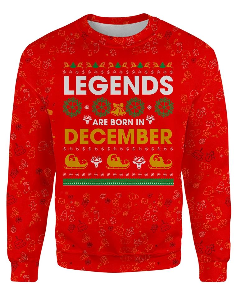 Legend December Ugly Christmas All Over Printed Sweater Legend December Ugly Christmas All Over Printed Sweater