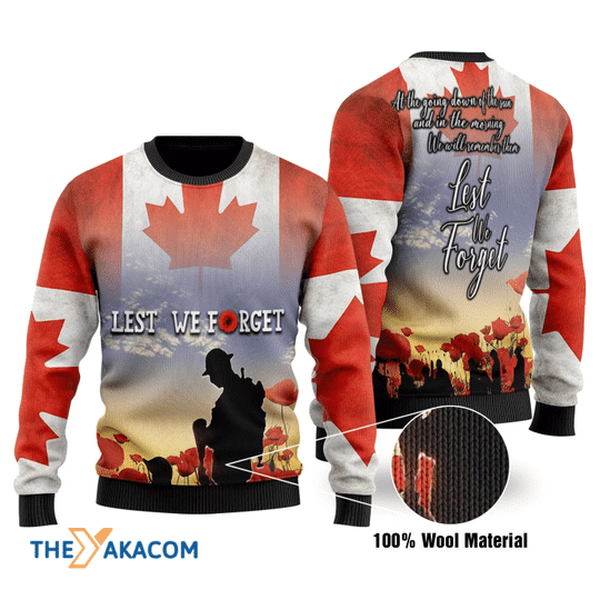 Lest We Forget Canadian Christmas Veteran Sweater Lest We Forget Canadian Christmas Veteran Sweater