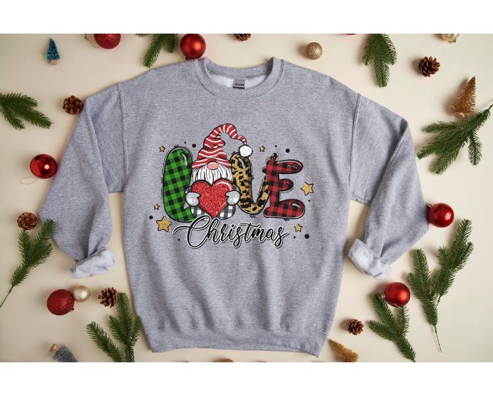 Love Christmas Gnome Sweatshirt Love Christmas Gnome Sweatshirt
