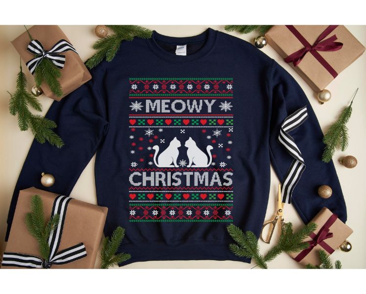 Meowy Christmas Unisex Sweatshirt Meowy Christmas Unisex Sweatshirt