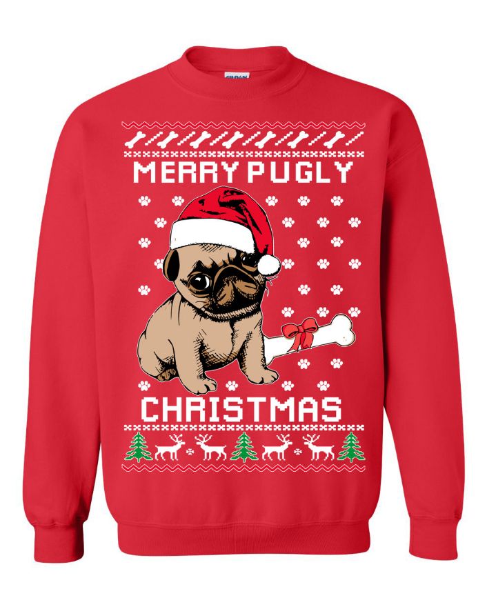 Merry Pugly Christmas Unisex Sweatshirt Merry Pugly Christmas Unisex Sweatshirt