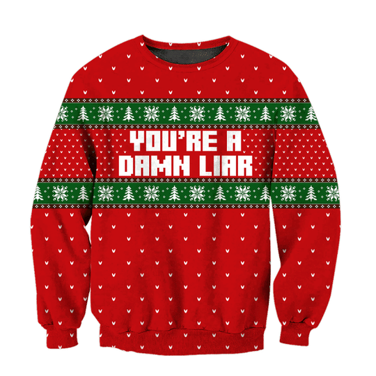 Merry Xmas You Are A Damn Liar Gift For Christmas Party Ugly Christmas Sweater Merry Xmas You Are A Damn Liar Gift For Christmas Party Ugly Christmas Sweater