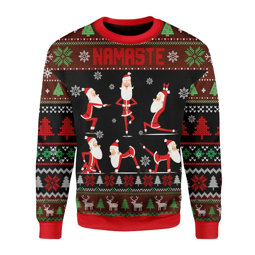 Namaste Yoga Santa Sweatshirt Yoga Sweater Namaste Yoga Santa Sweatshirt Yoga Sweater