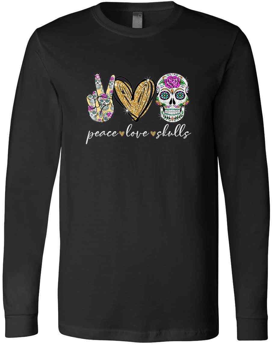 Peace Love Sugar Skull Hippie Heart Unisex T-Shirt Peace Love Sugar Skull Hippie Heart Unisex T-Shirt