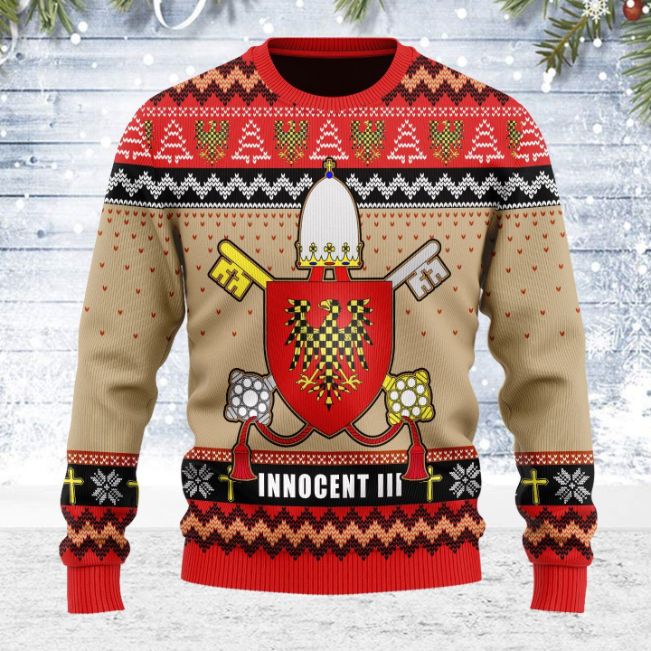 Pope Innocent III Coat of Arms Ugly Sweater Pope Innocent III Coat of Arms Ugly Sweater