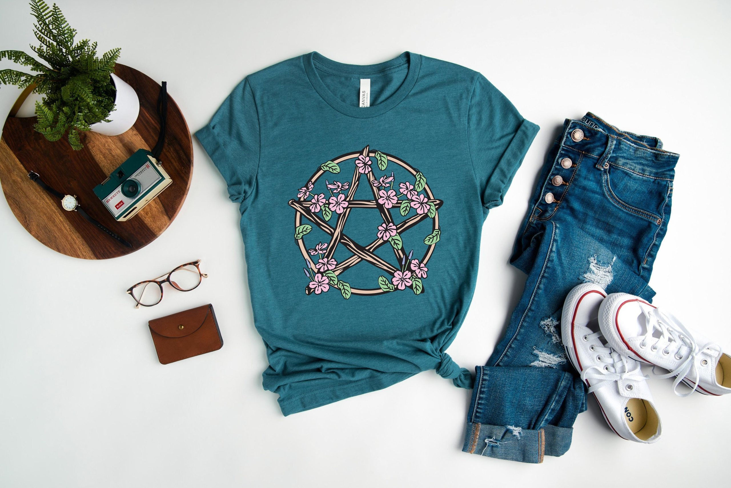 Rose Pentagram Unisex T-Shirt Rose Pentagram Unisex T-Shirt