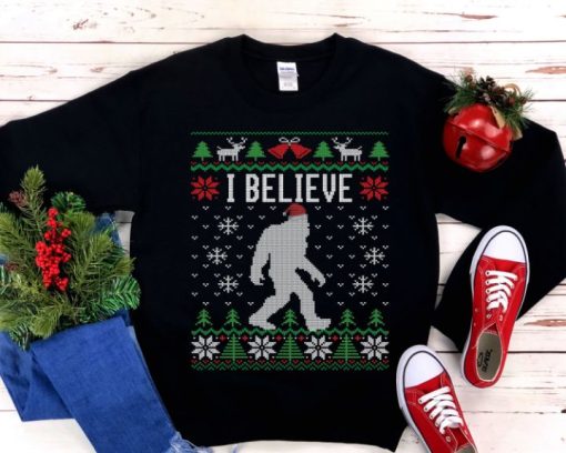 Sasquatch Shirt Bigfoot Christmas Sweatshirt