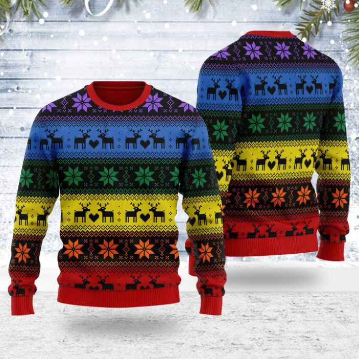 Unisex Rainbow Deer LGBT 3D Sweater Unisex Rainbow Deer LGBT 3D Sweater