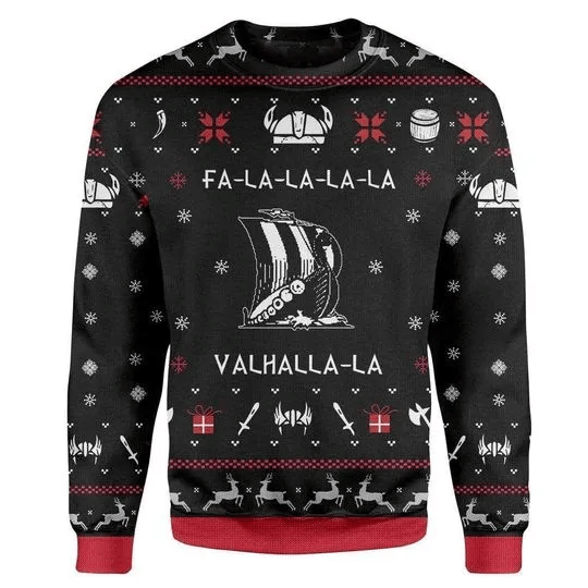 Valhalla Viking Ugly Christmas Sweater 3D All Over Print Valhalla Viking Ugly Christmas Sweater 3D All Over Print