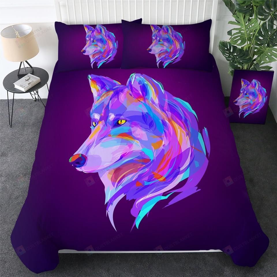 Vibrant Colors Wolf Bedding Set Vibrant Colors Wolf Bedding Set