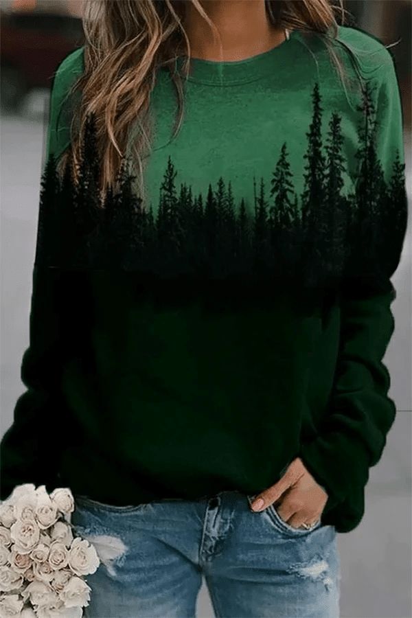 Vintage Landscape Gradient Print Paneled Ugly Christmas Sweater 3D All Over Print Vintage Landscape Gradient Print Paneled Ugly Christmas Sweater 3D All Over Print