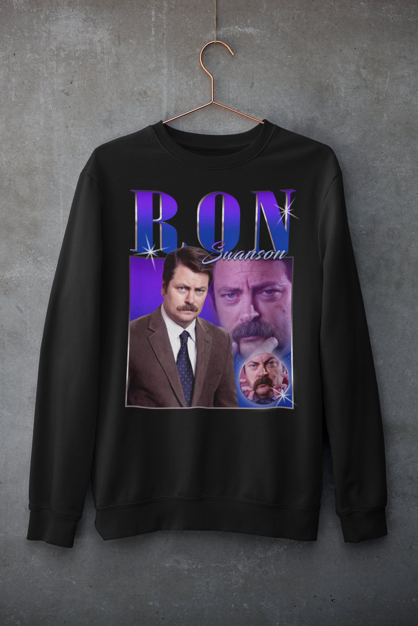 Vintage Ron Swanson Parks and Recreation TV Series Homage Unisex Sweatshirt Vintage Ron Swanson Parks and Recreation TV Series Homage Unisex Sweatshirt