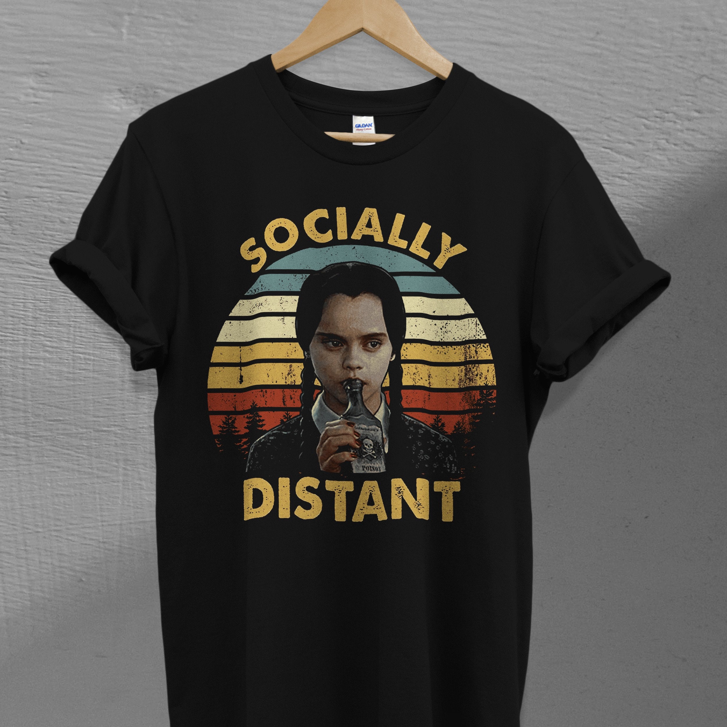 Vintage Socially Distant The Addams Family Movie Unisex T-Shirt Vintage Socially Distant The Addams Family Movie Unisex T-Shirt