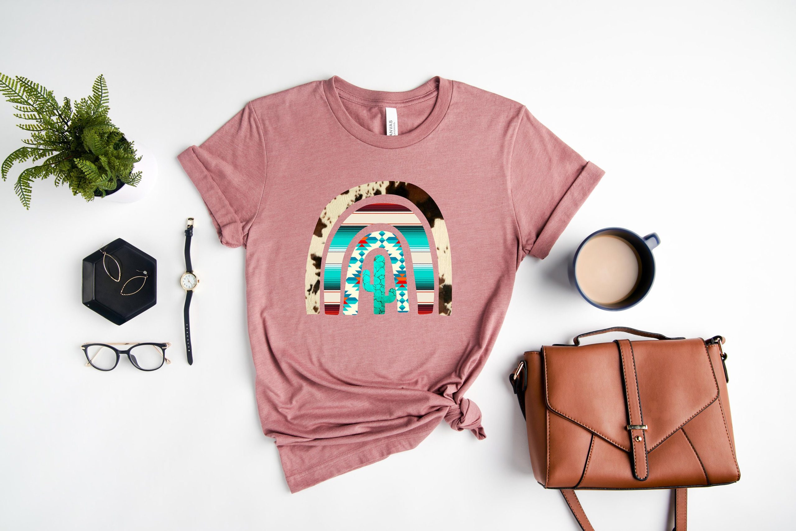 Western, Cowhide Rainbow Unisex T-Shirt Western, Cowhide Rainbow Unisex T-Shirt