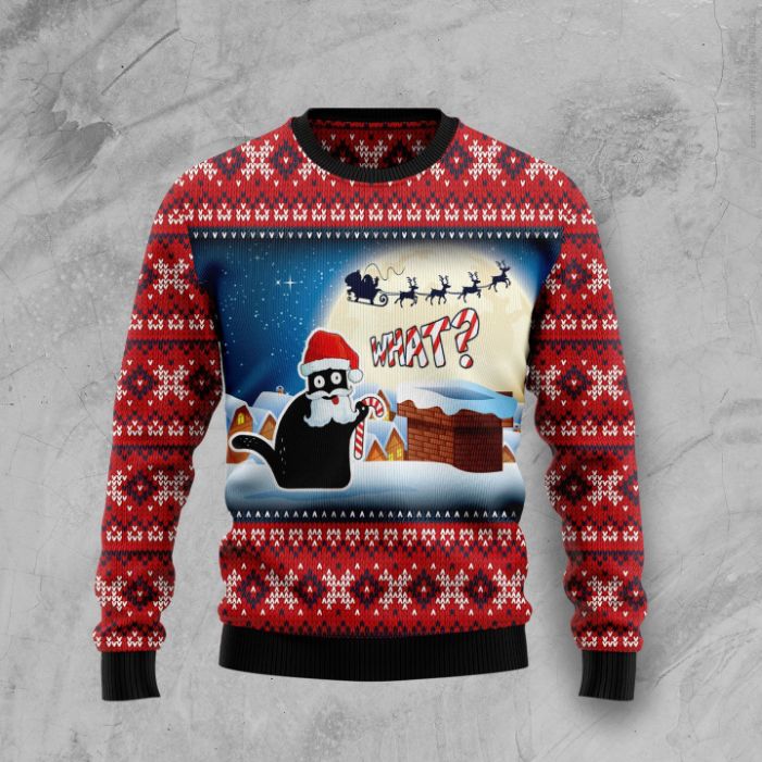 What! Black Cat 3D Sweater What! Black Cat 3D Sweater