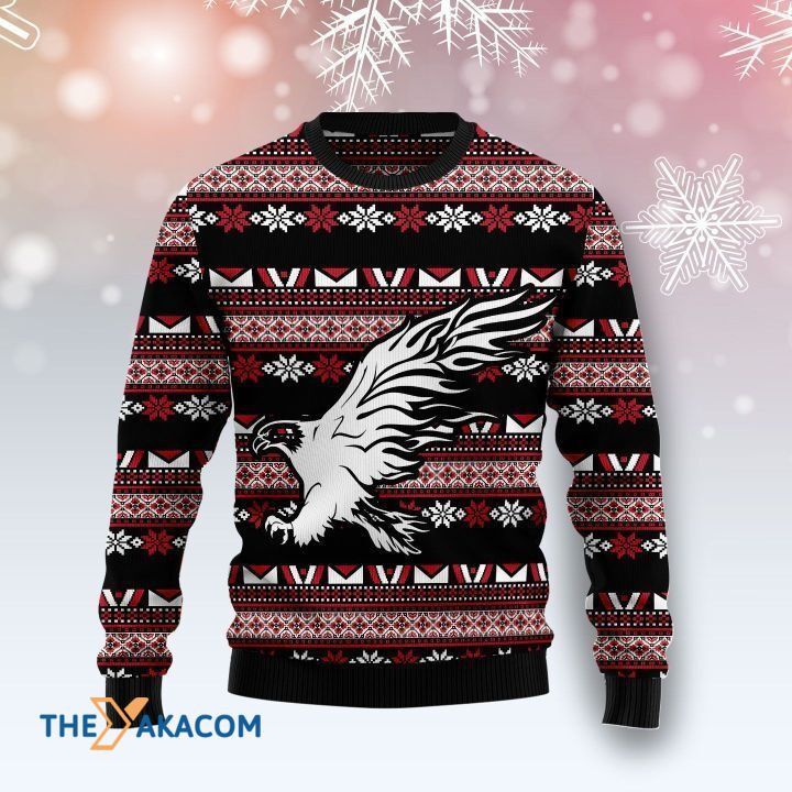 White And Red Strong Eagle Ugly Sweater Gift For Christmas White And Red Strong Eagle Ugly Sweater Gift For Christmas
