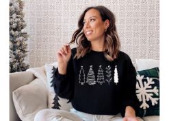 Wild Christmas Pine Art Trees Sweatshirt