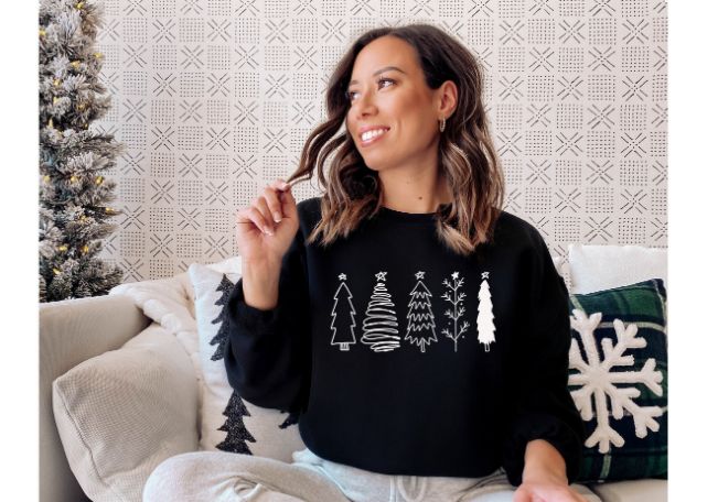Wild Christmas Pine Art Trees Sweatshirt Wild Christmas Pine Art Trees Sweatshirt