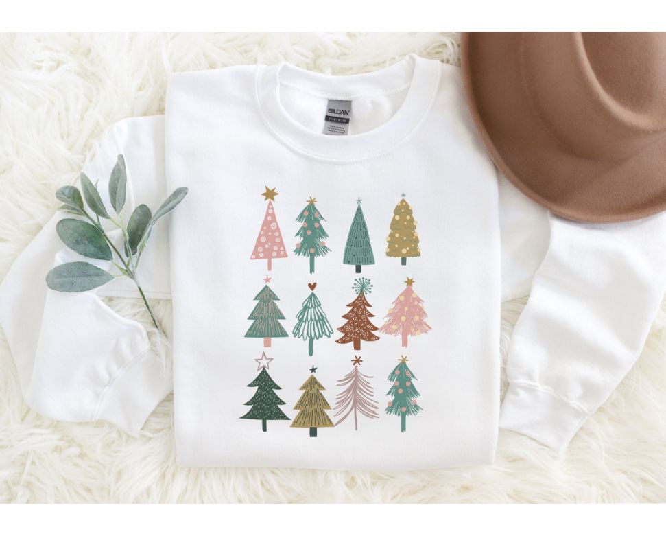 Wild Christmas Trees Boho Sweatshirt Wild Christmas Trees Boho Sweatshirt