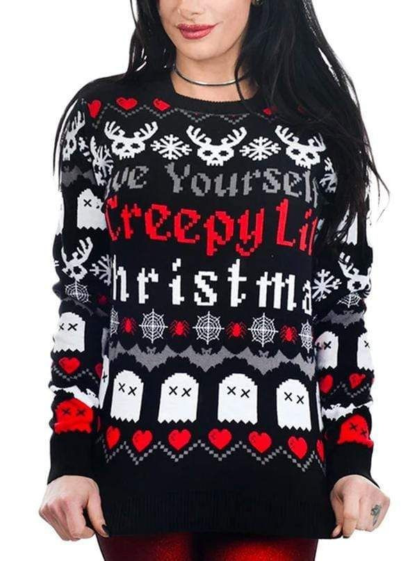 Women's Creepy Lil Christmas Ugly 3D Sweater Women's Creepy Lil Christmas Ugly 3D Sweater