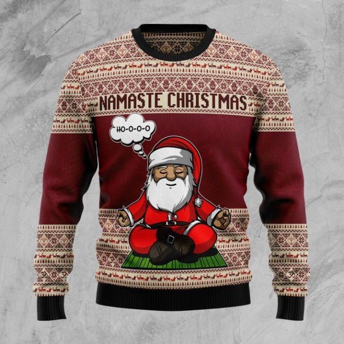 Yoga Santa Clause Namaste Christmas Sweater Yoga Santa Clause Namaste Christmas Sweater