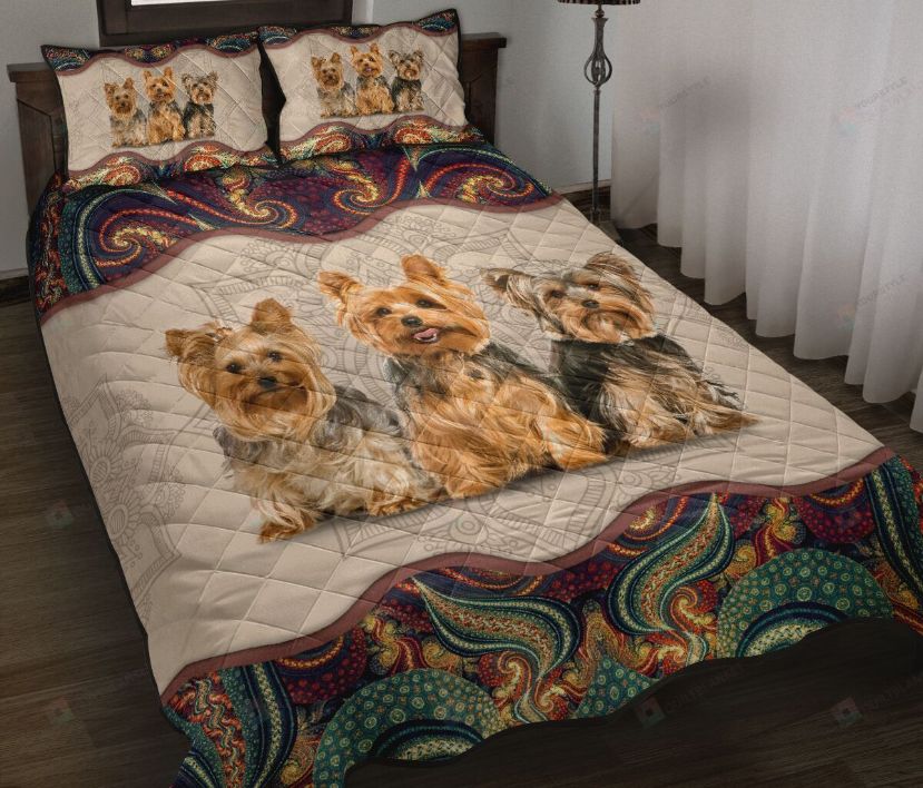 Yorkshire Terrier Abastract Mandala Bedding Set Yorkshire Terrier Abastract Mandala Bedding Set