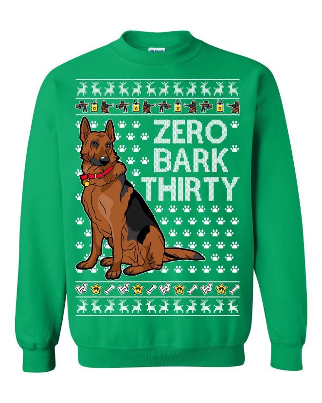 Zero Bark Thirty Dog Santa Claus Ugly Christmas Sweater Zero Bark Thirty Dog Santa Claus Ugly Christmas Sweater